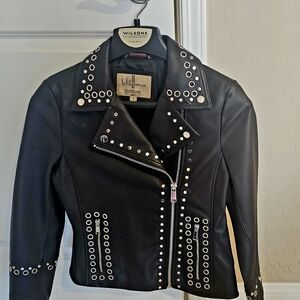 Wilson Women's Studded Black Leather Jacket